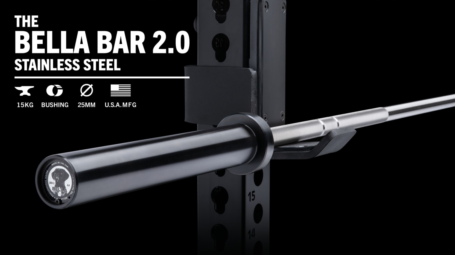 The Bella Bar 2.0 Stainless Steel Black Rogue Fitness Canada